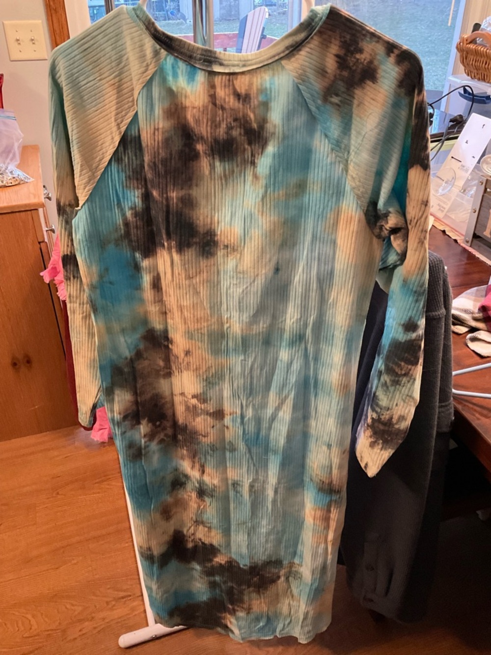 NWT Umgee Tie Die Long Sleeve-Mid Length Dress - Picture 4 of 5